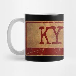 kyuss Text gold siple retro, vintage Mug